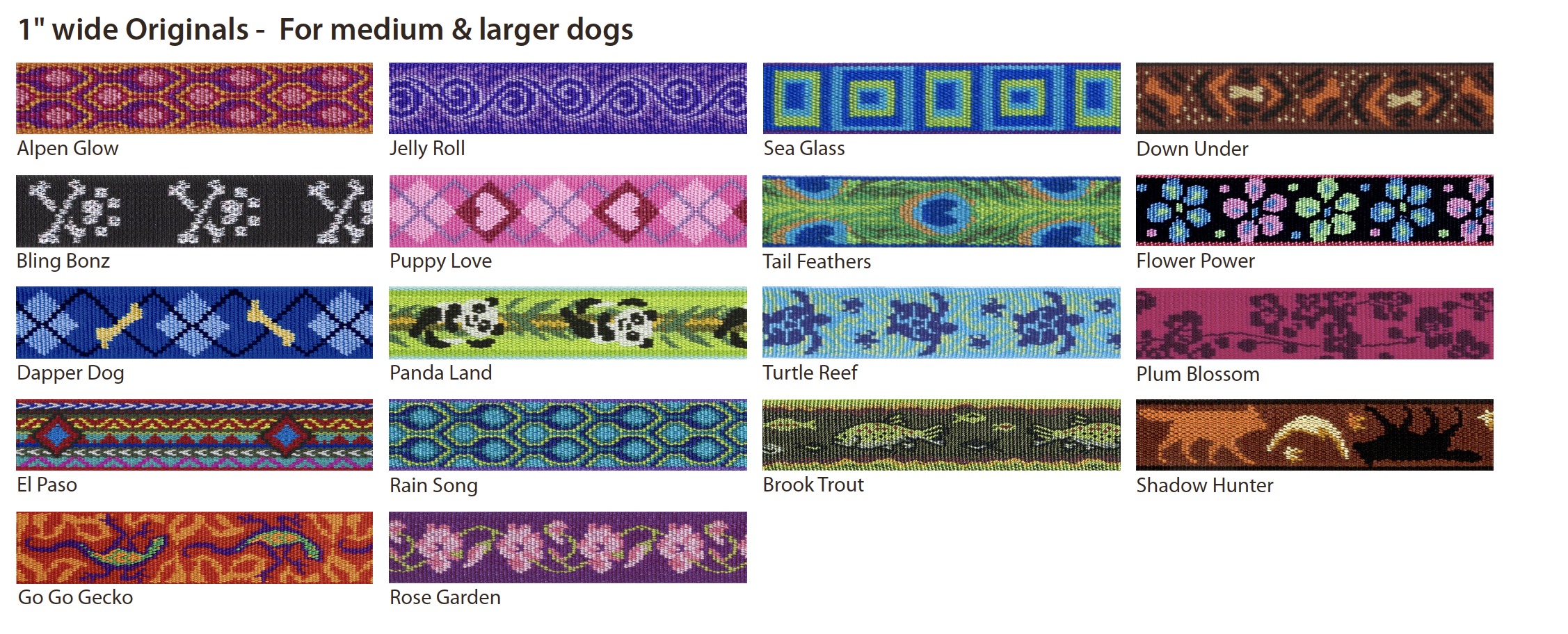 1” Lupine Pattern Collar Strap Image