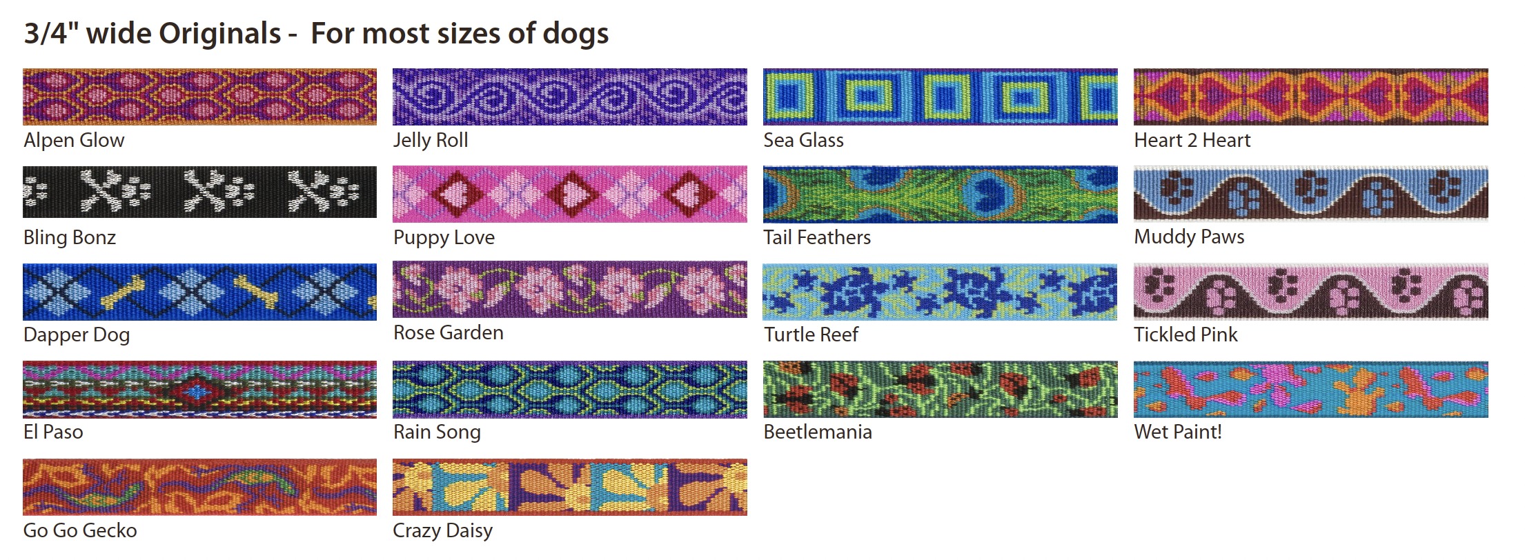 3/4” Lupine Pattern Collar Strap Image